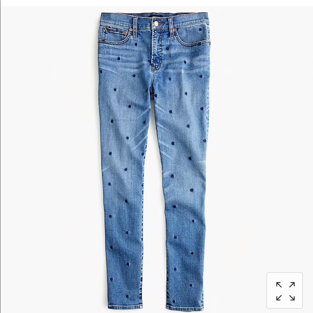J. Crew 9” high rise toothpick jean